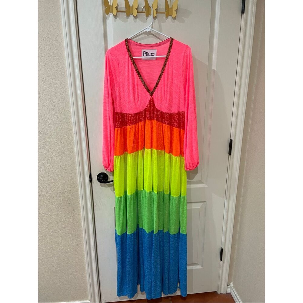 Pitusa Rainbow V-neck Maxi Dress from the brand One Size